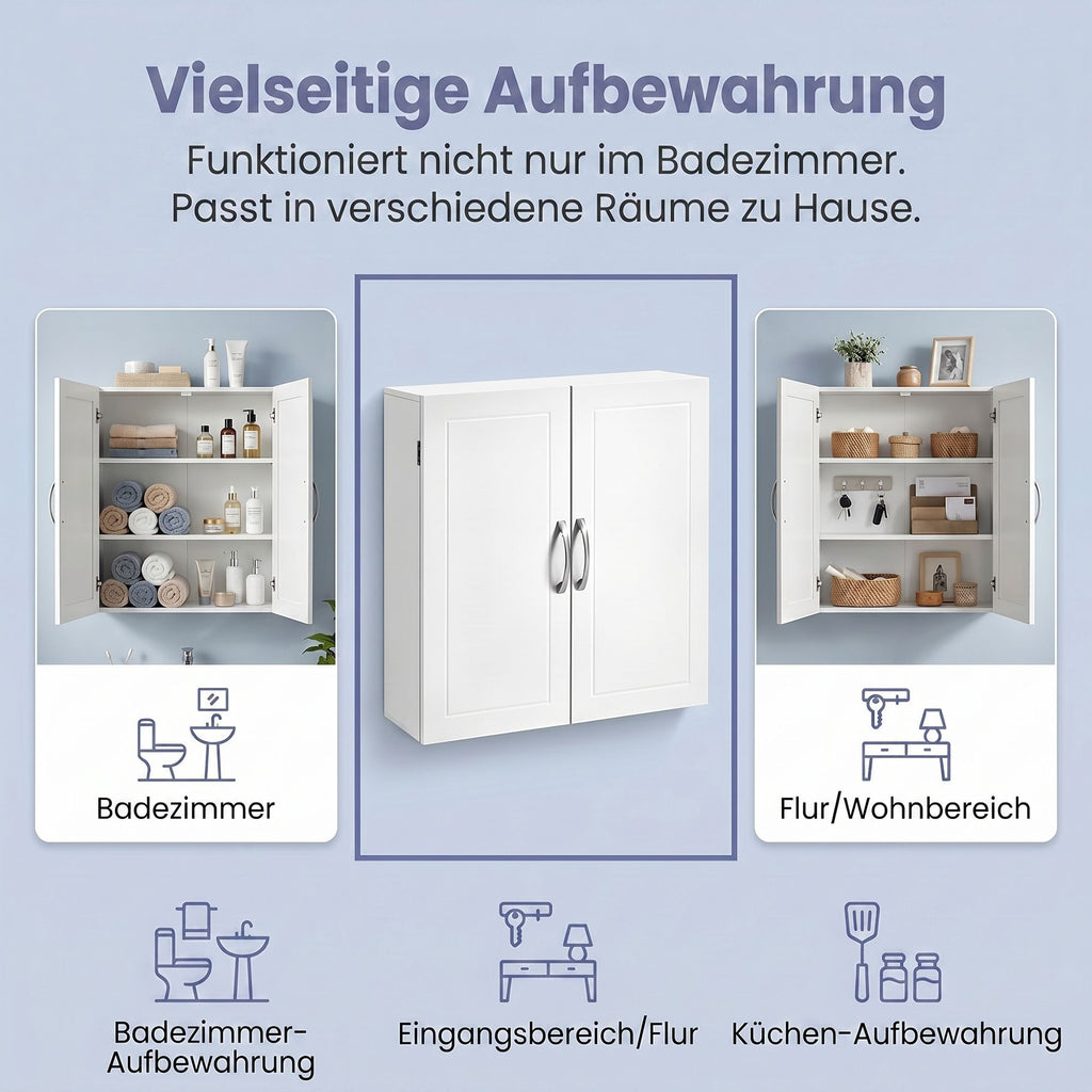 Badschrank, Wandschrank für Badezimmer, 30 x 60 x 60 cm