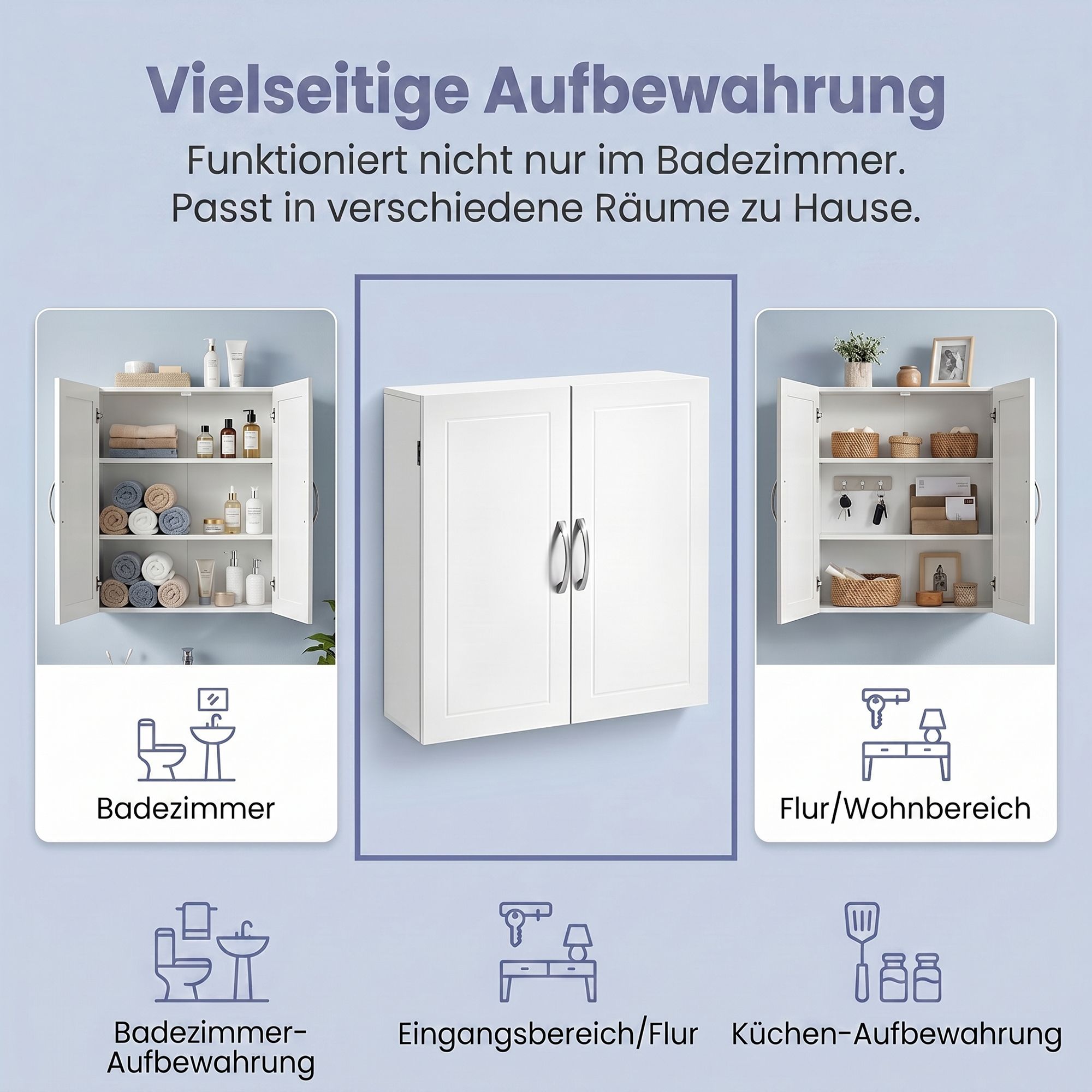 Badschrank, Wandschrank für Badezimmer, 30 x 60 x 60 cm
