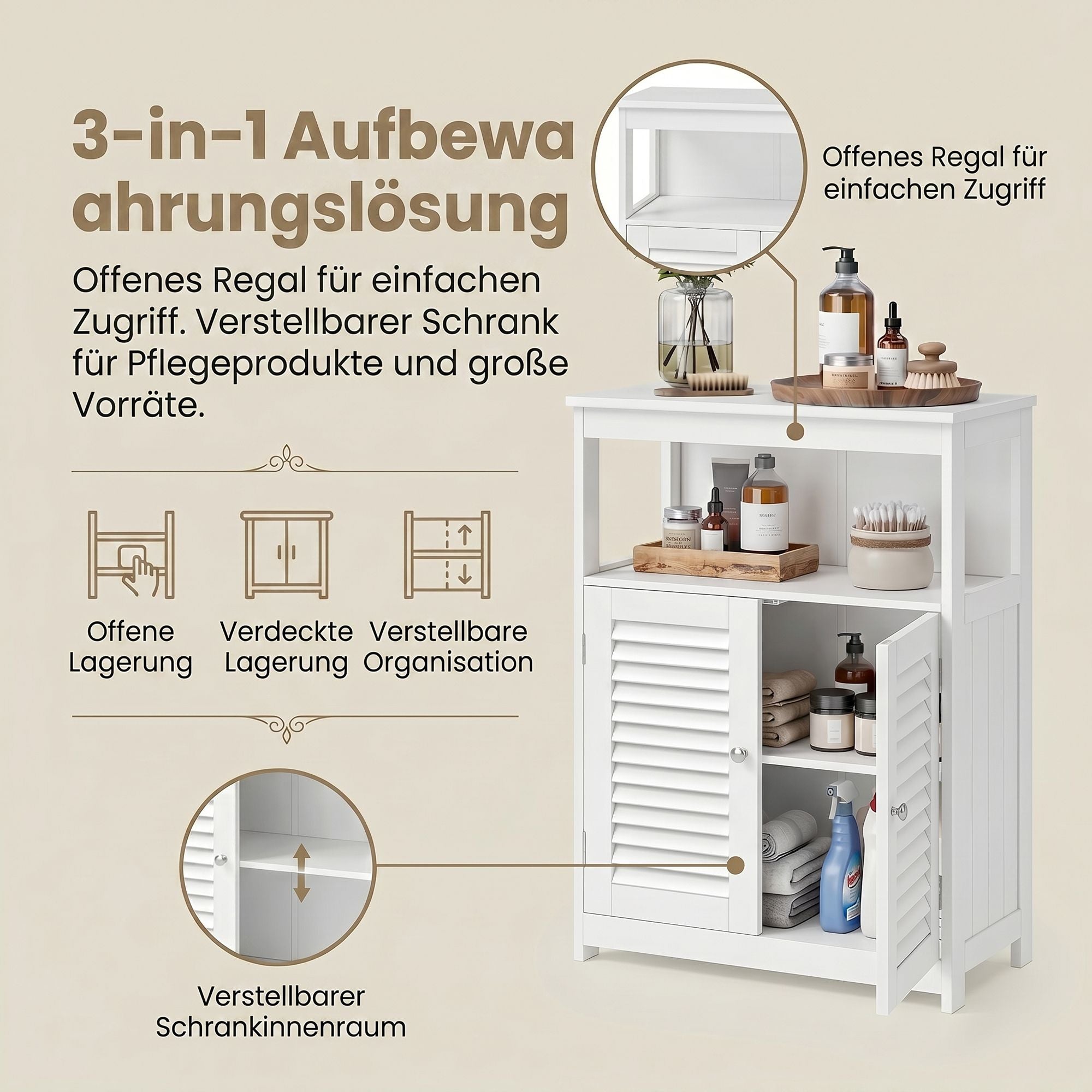 Badschrank, Aufbewahrungsschrank, Badezimmerschrank