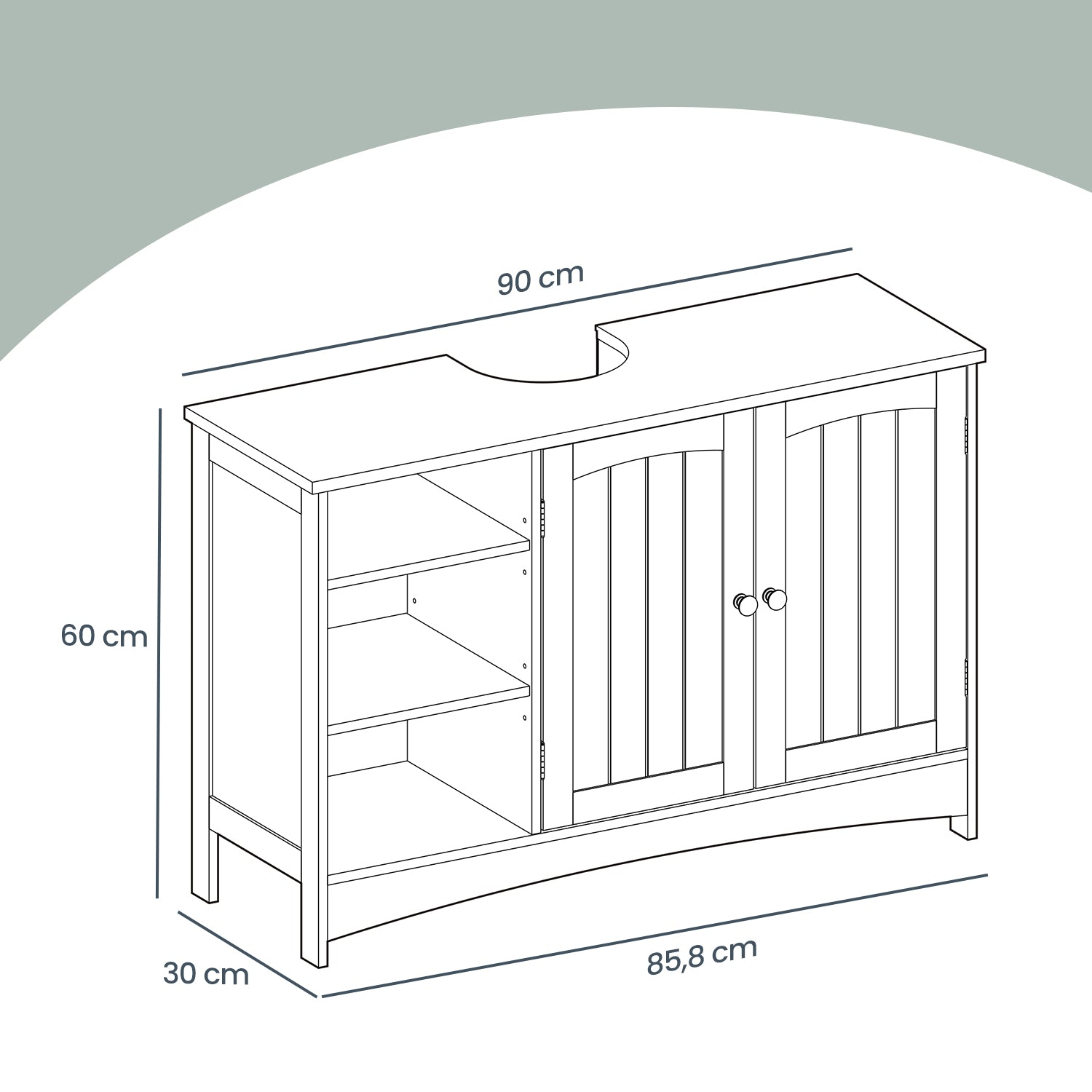 Waschbeckenunterschrank, Unterschrank, Badezimmerschrank