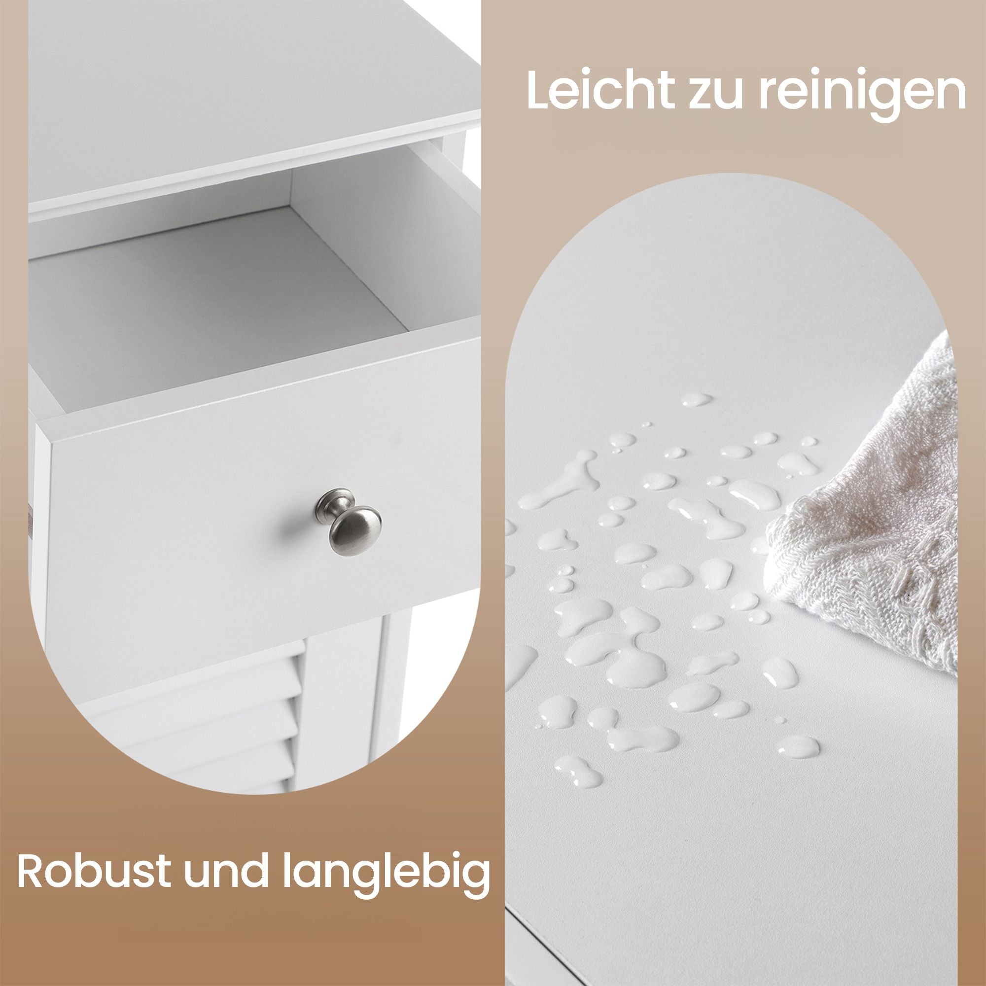 Schmaler Badschrank, Aufbewahrungsschrank, mit Schublade