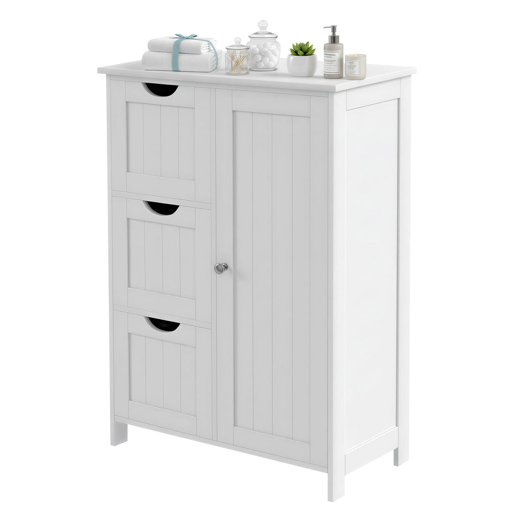 Badezimmerschrank mit 3 Schubladen, 1 verstellbares Regal, 30 x 60 x 81 cm