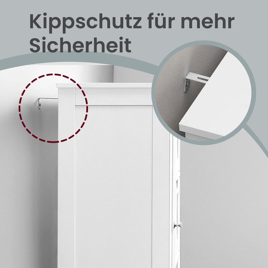 Badezimmerschrank mit 3 Schubladen, 1 verstellbares Regal, 30 x 60 x 81 cm