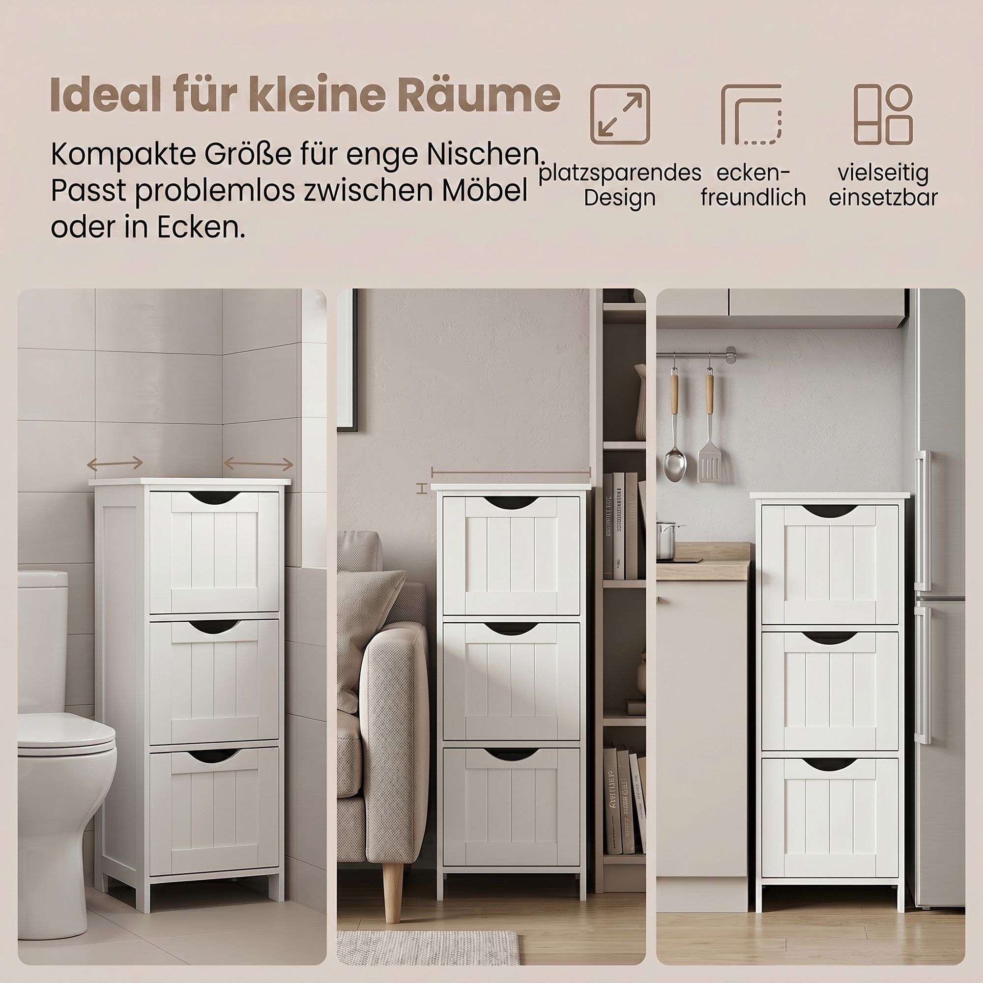 Aufbewahrungsschrank mit 3 Schubladen