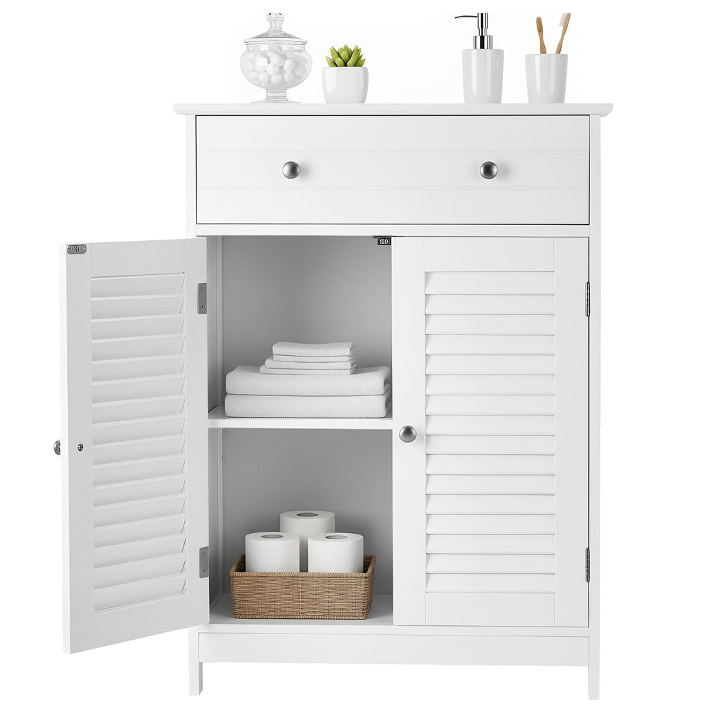 Schmaler Badschrank, Aufbewahrungsschrank, mit Schublade