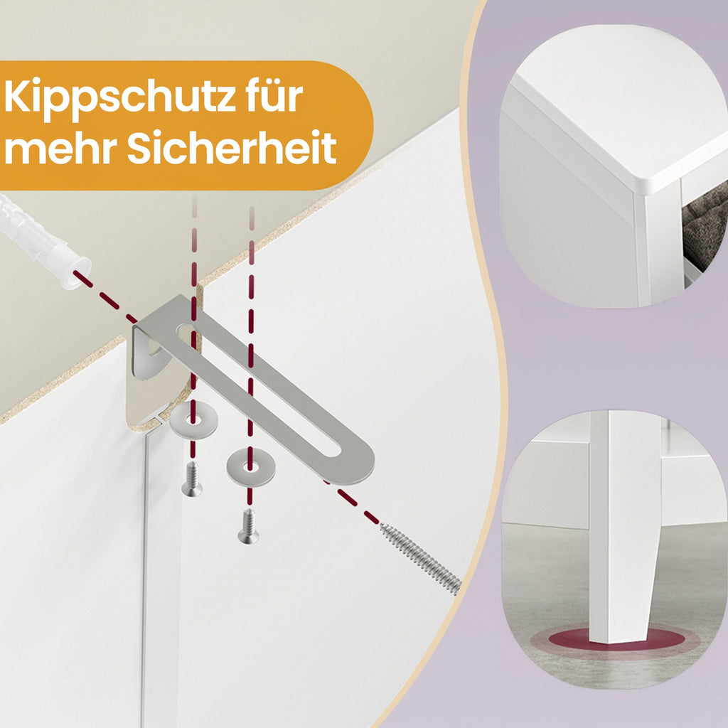 Badschrank, Aufbewahrungsschrank mit 2 Schubladen, mit Trennwänden