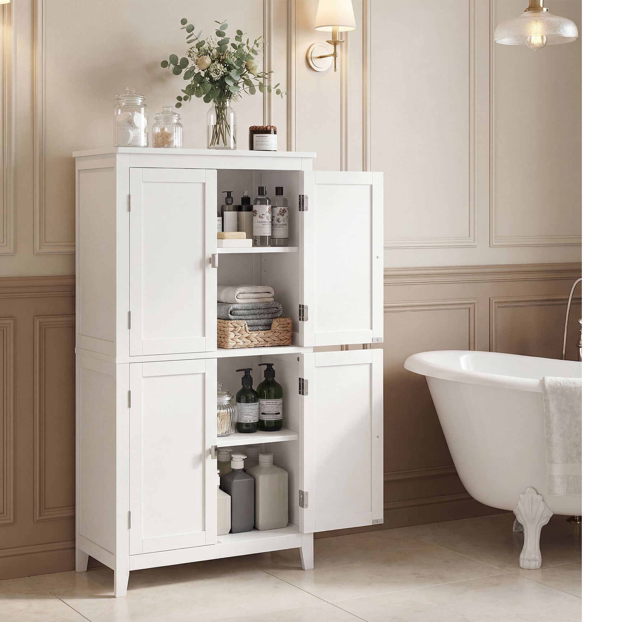 Badezimmerschrank, Badschrank, Küchenschrank mit 4 Türen