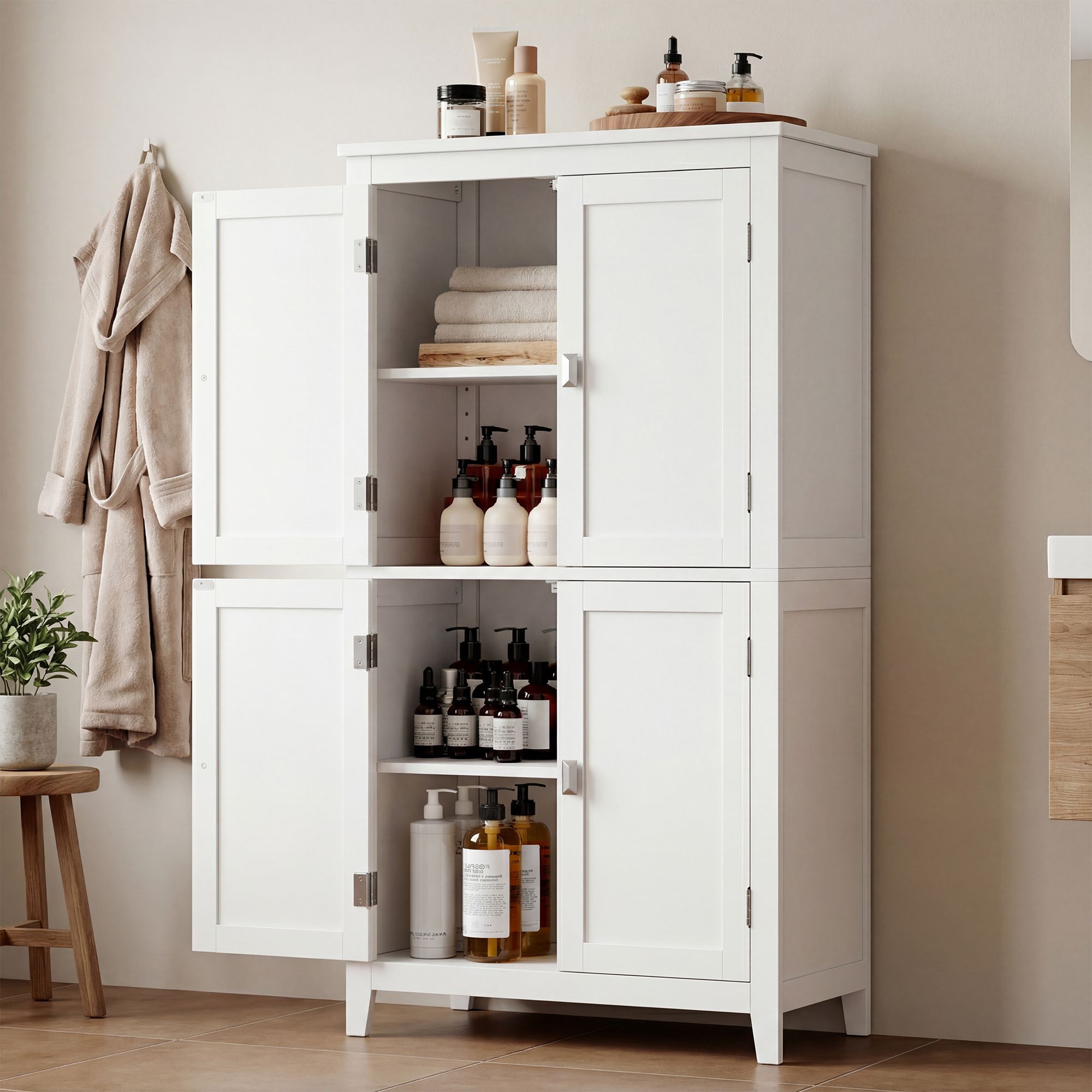 Badezimmerschrank, Badschrank, Küchenschrank mit 4 Türen
