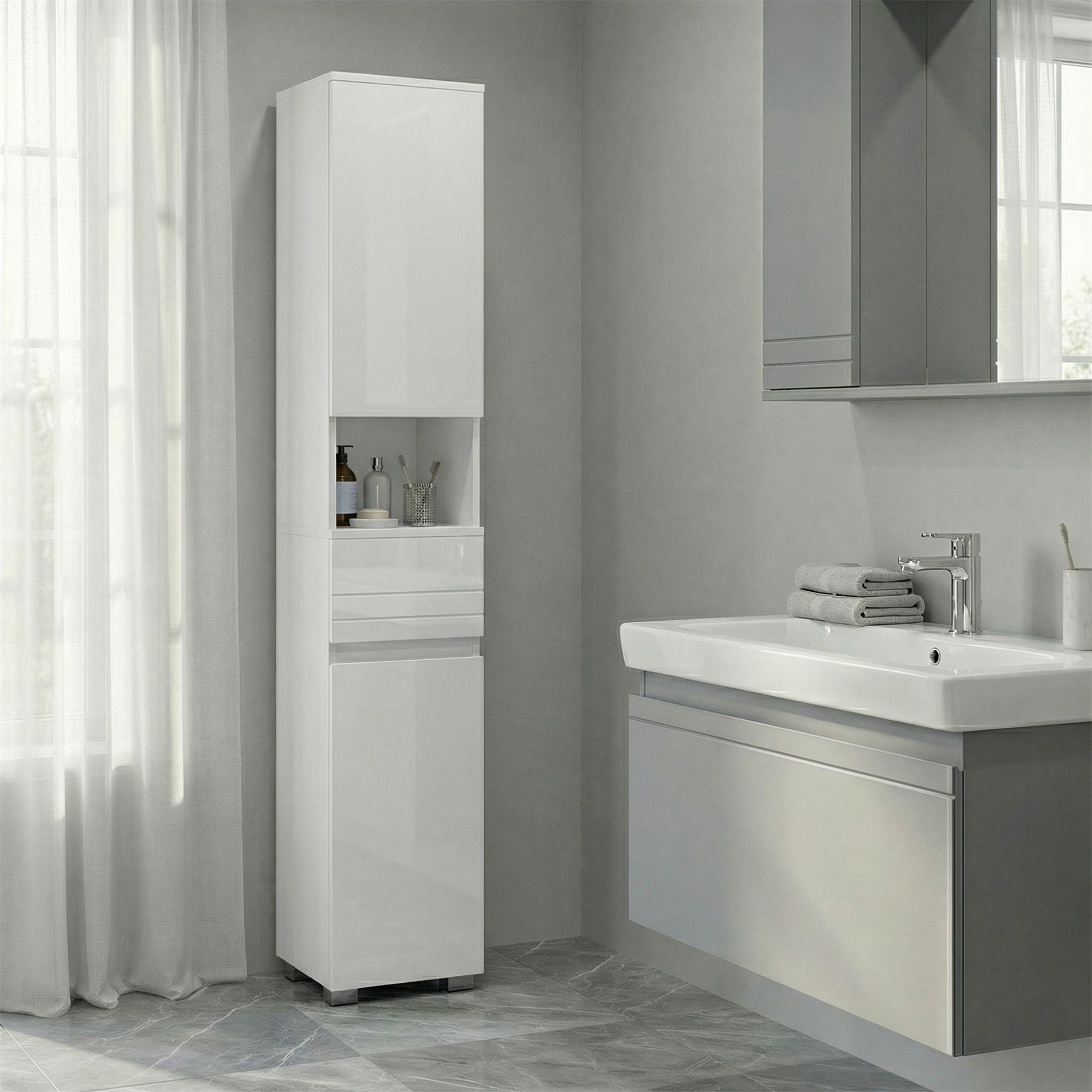 Badezimmerschrank, Badschrank, Badezimmermöbel mit Einer Schublade