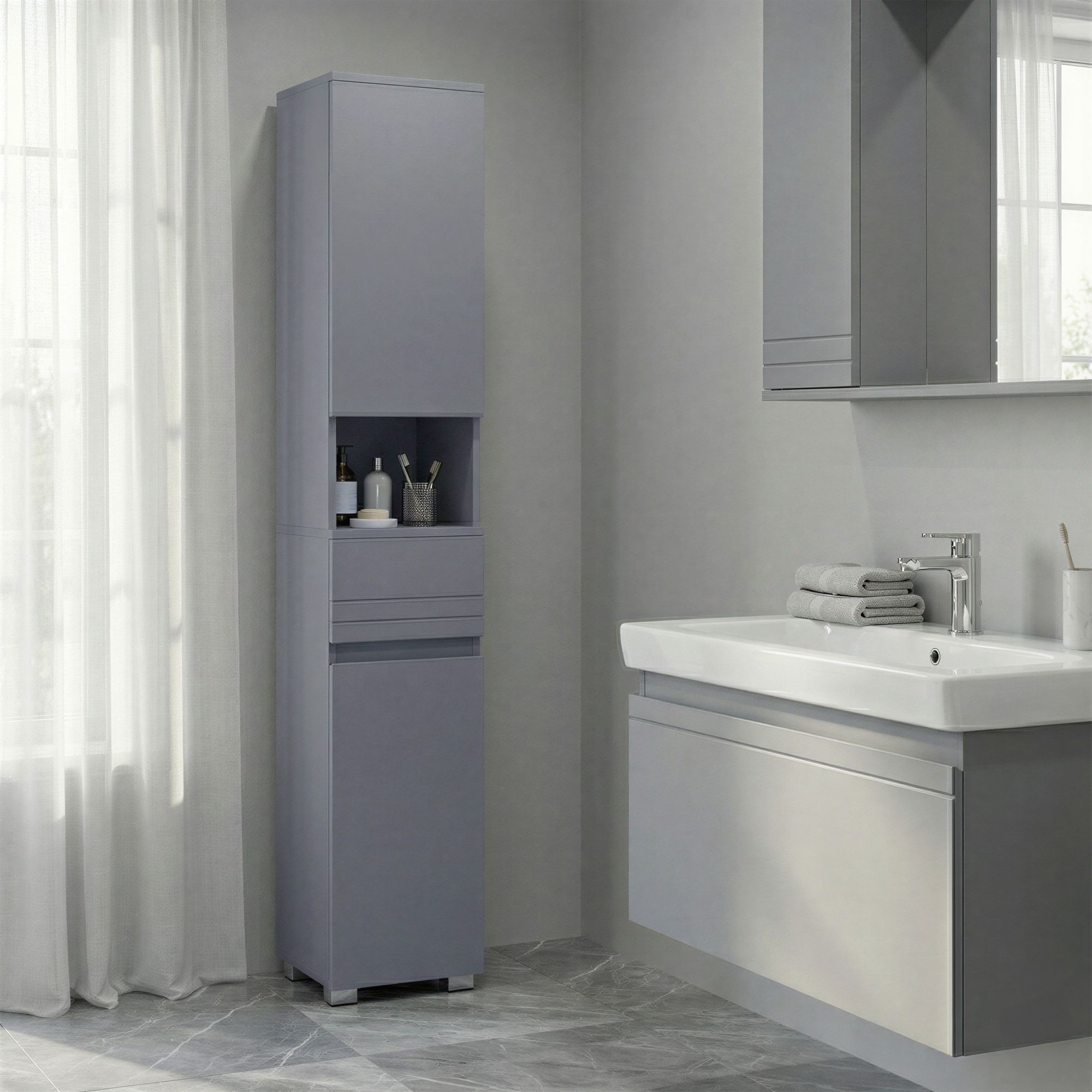 Badezimmerschrank, Badschrank, Badezimmermöbel mit Einer Schublade