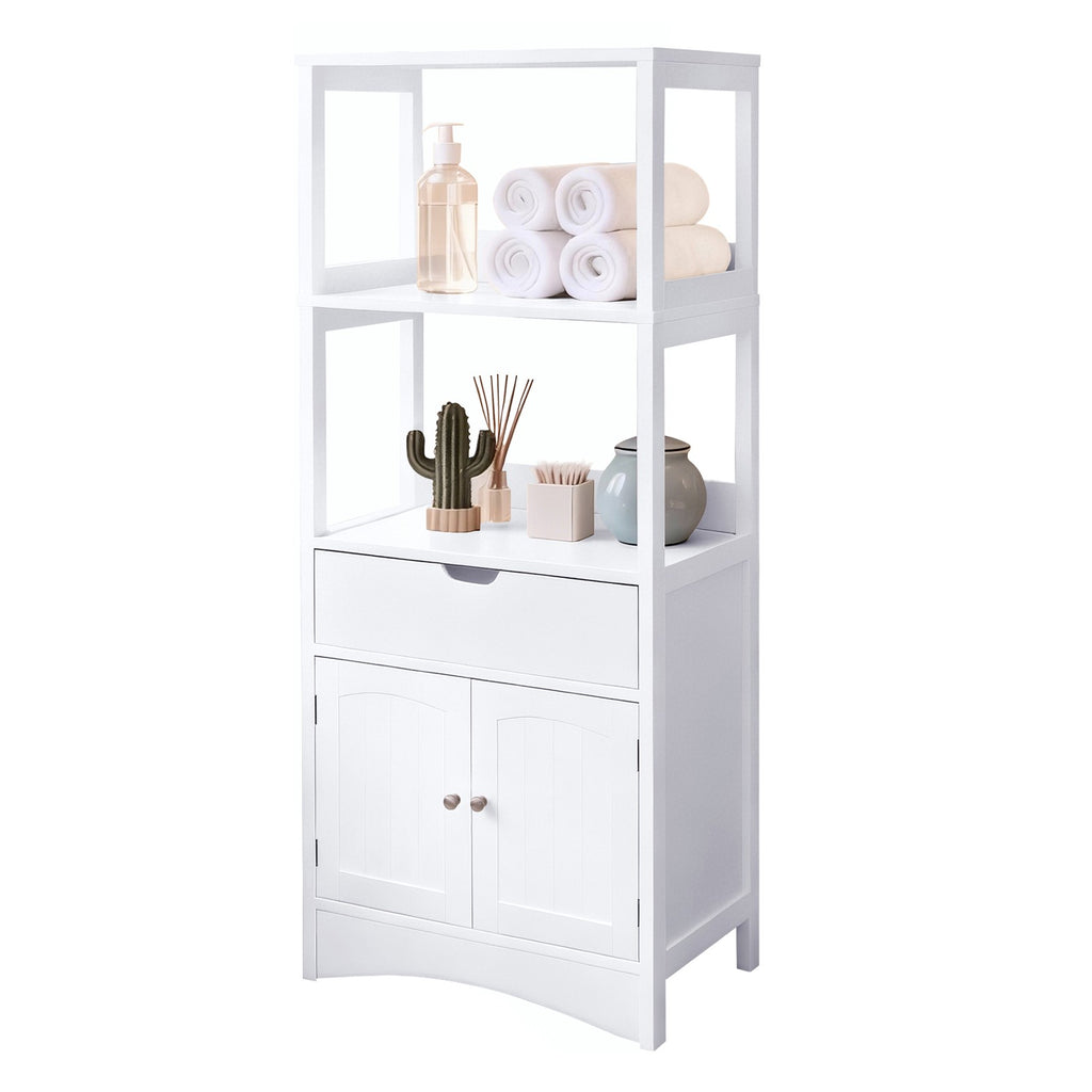 Badschrank, Badregal mit 4 Ebenen, Badezimmerschrank