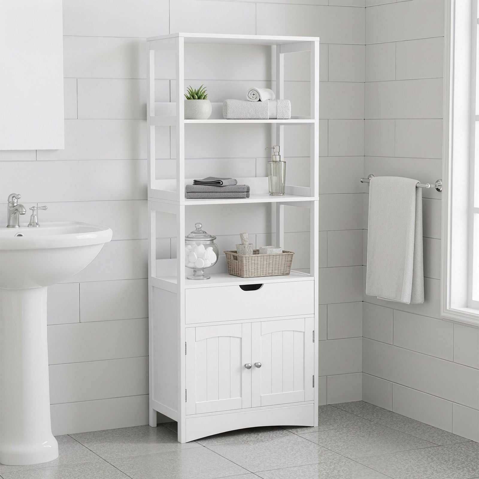 Badschrank, Aufbewahrungsschrank, freistehend