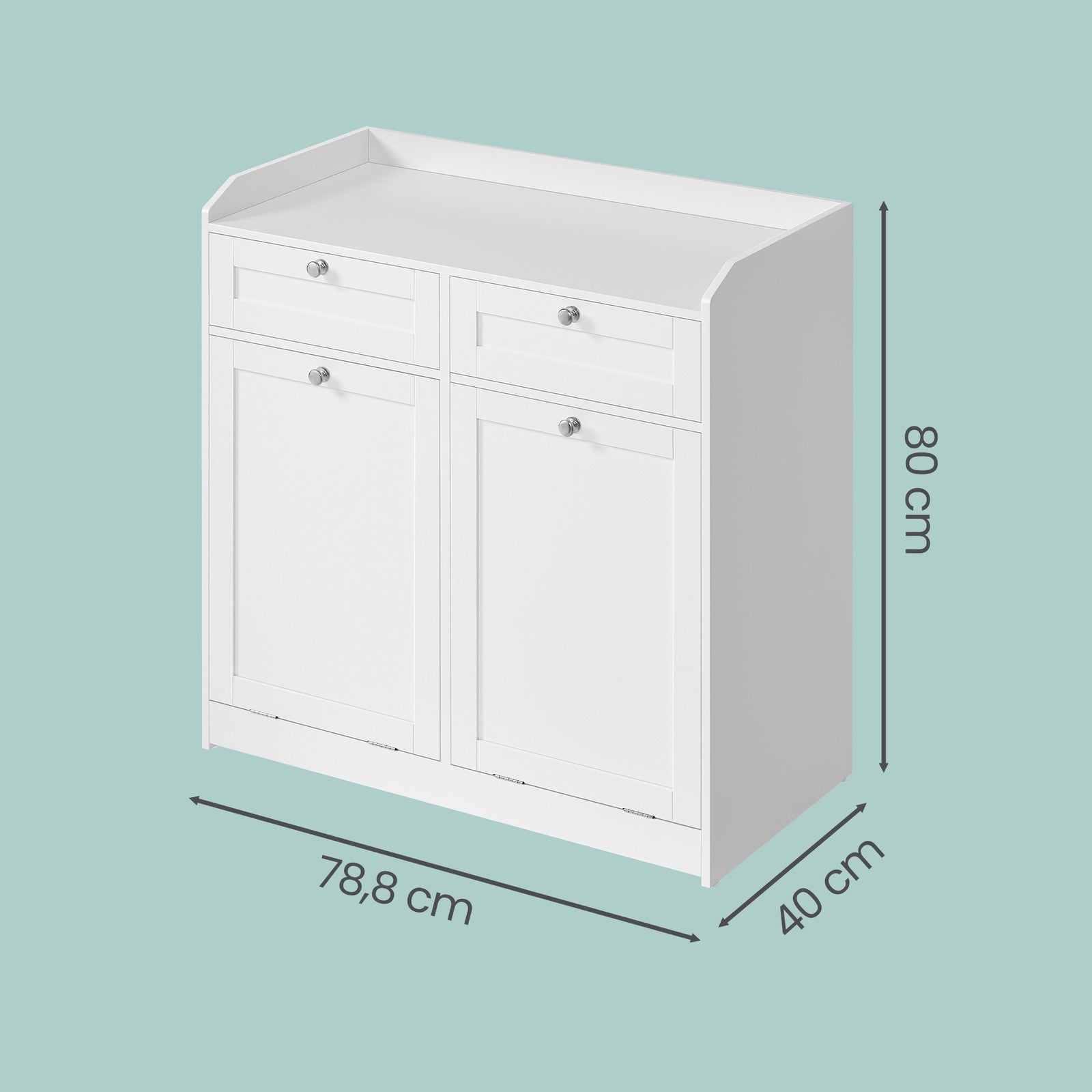 Badschrank, mit 2 herausnehmbaren Wäschekörben, 2 Schubladen