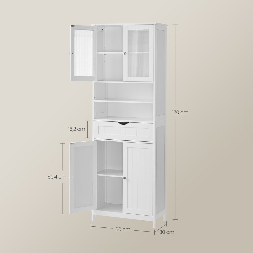 Badezimmerschrank mit verstellbaren Ablagen, Badschrank, Aufbewahrungsschrank