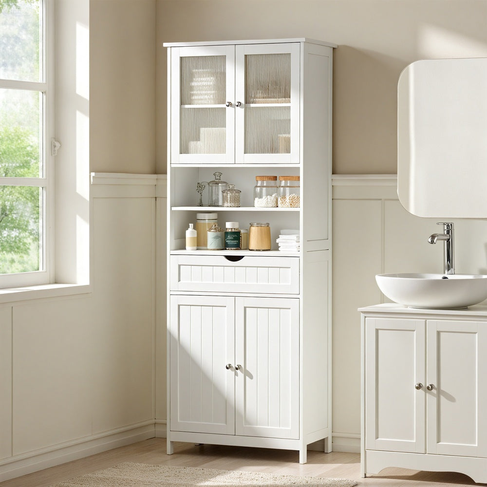 Badezimmerschrank mit verstellbaren Ablagen, Badschrank, Aufbewahrungsschrank