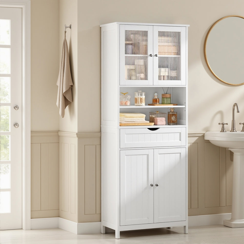 Badezimmerschrank mit verstellbaren Ablagen, Badschrank, Aufbewahrungsschrank