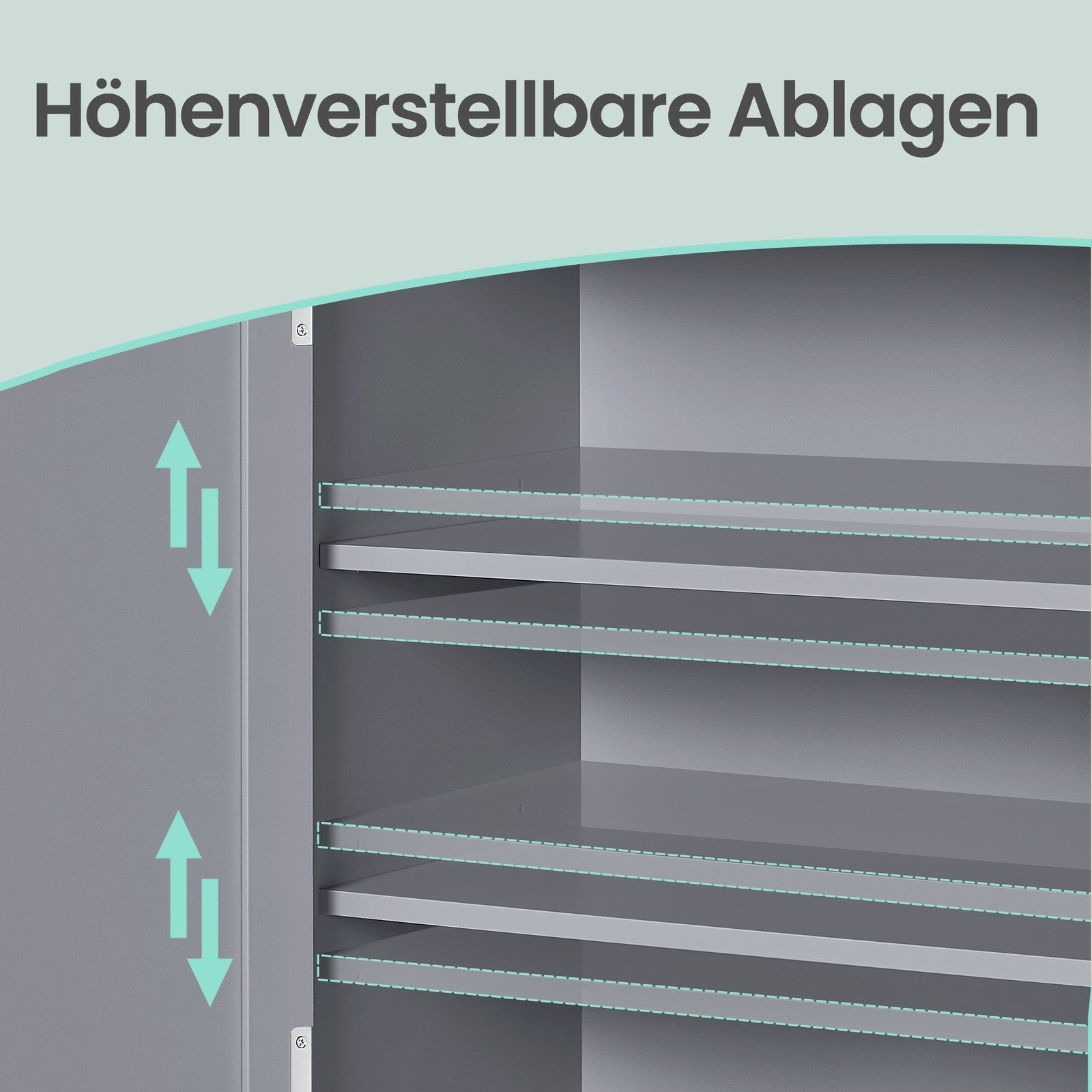 Stehender Badschrank, Schrank für Badezimmer, mit verstellbaren Ablagen