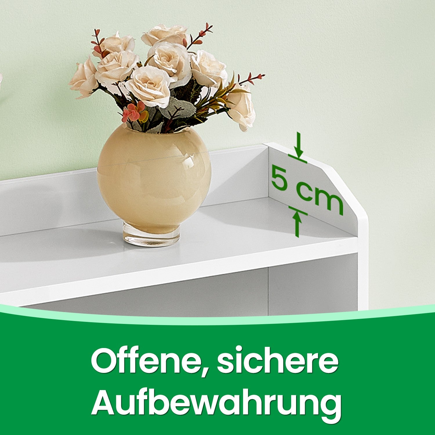 Badezimmerschrank, Badschrank mit 2 Türen, 2 verstellbare Eingeböden