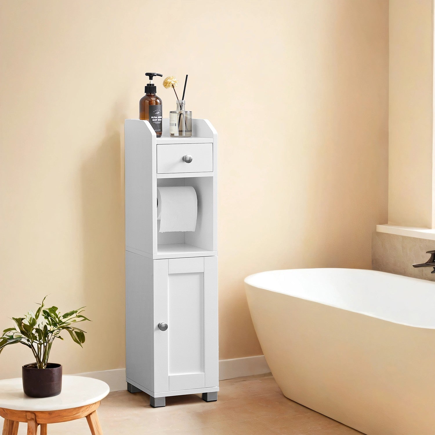 Schrank mit Toilettenpapierhalter