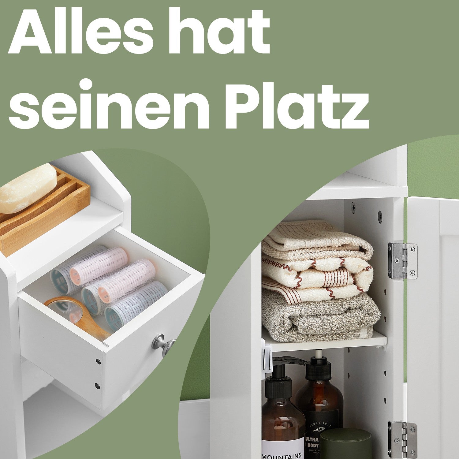 Schrank mit Toilettenpapierhalter