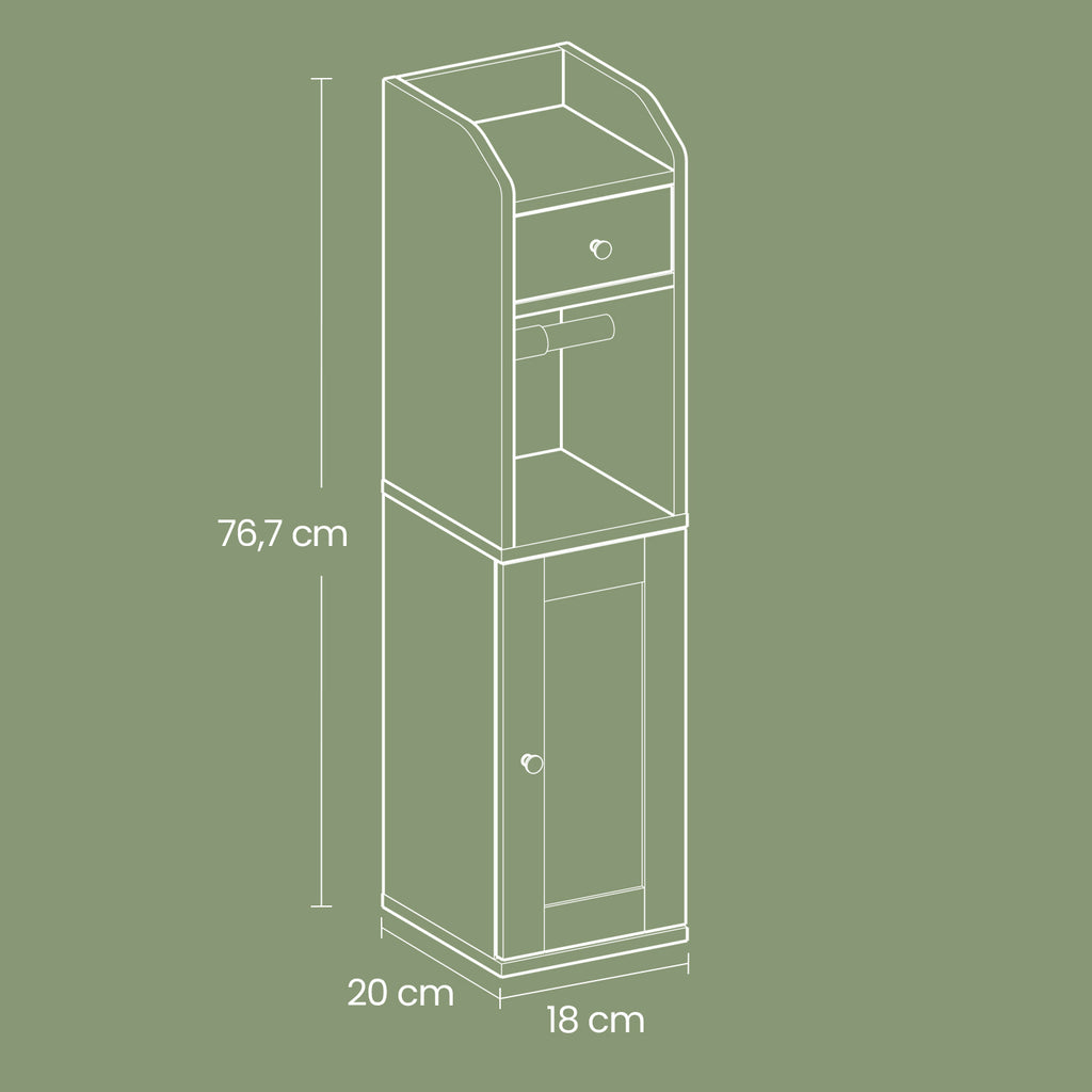 Schrank mit Toilettenpapierhalter