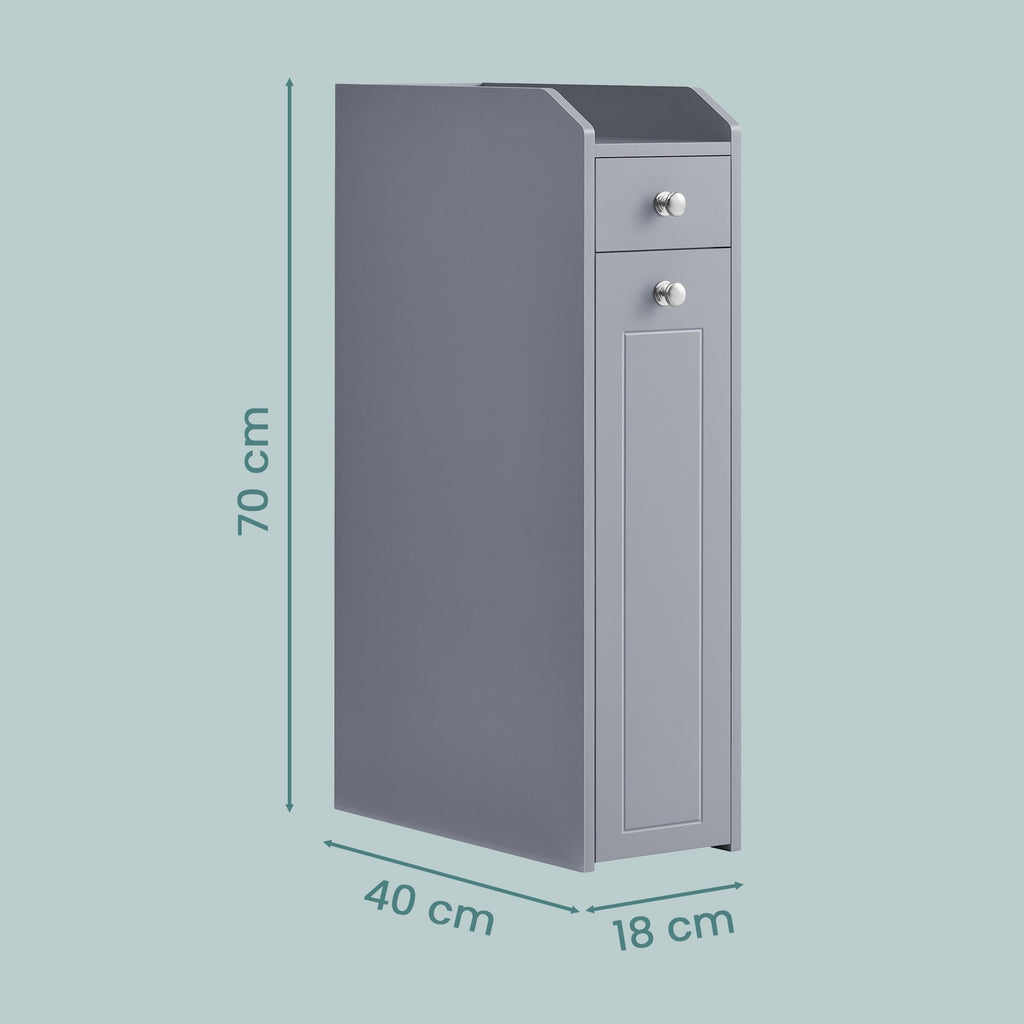 Badezimmerschrank klein, Badschrank schmal, kleiner Schrank für Toilettenpapier
