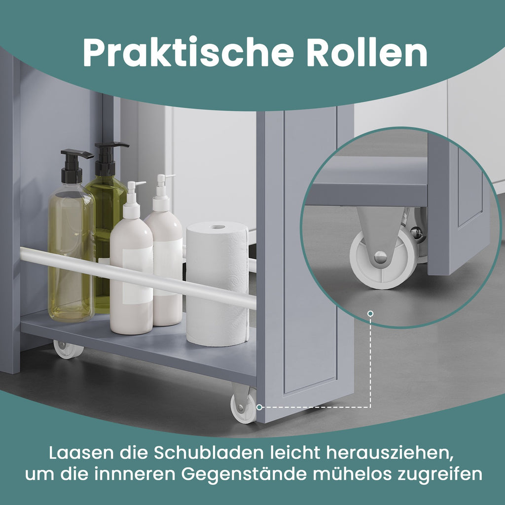Badezimmerschrank klein, Badschrank schmal, kleiner Schrank für Toilettenpapier
