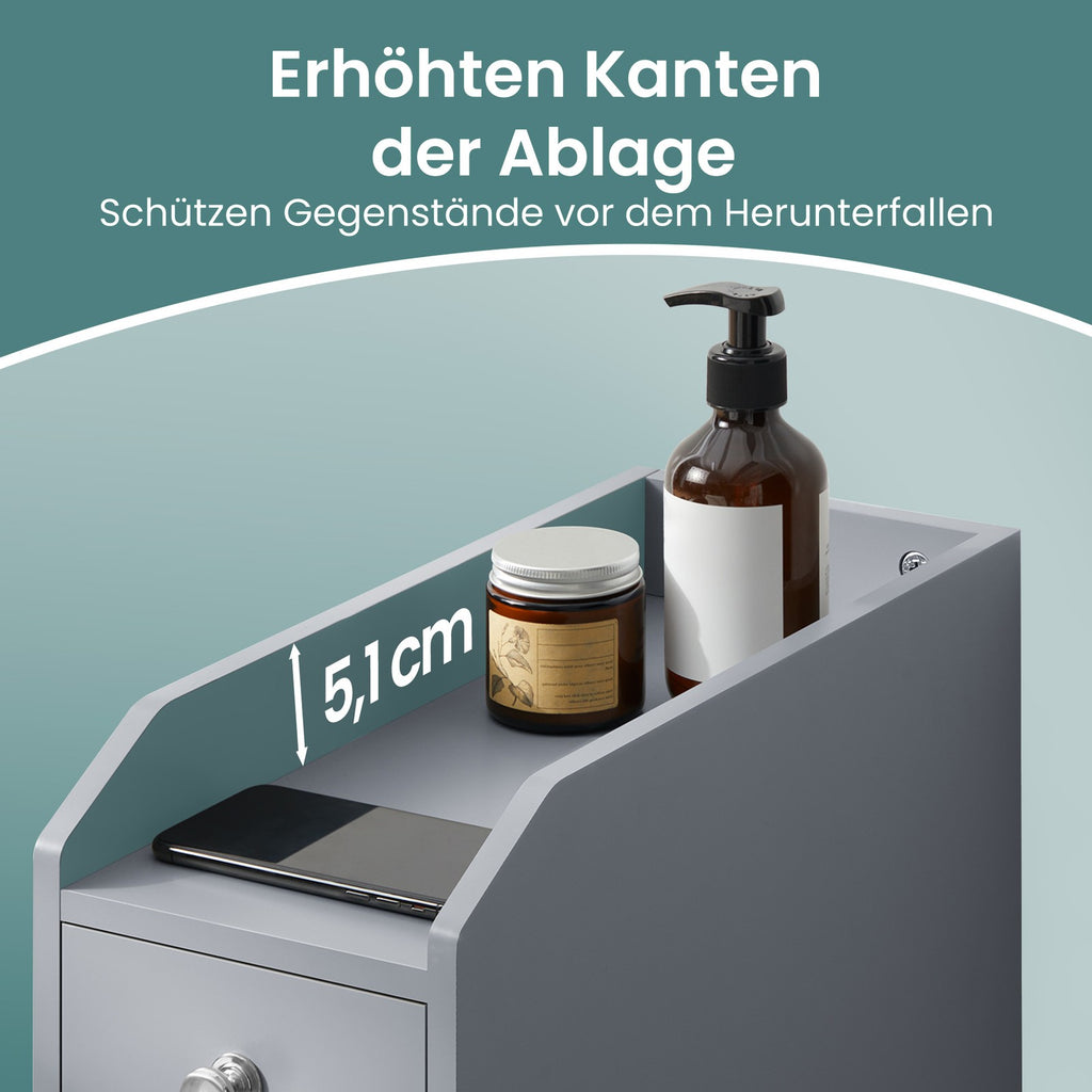 Badezimmerschrank klein, Badschrank schmal, kleiner Schrank für Toilettenpapier