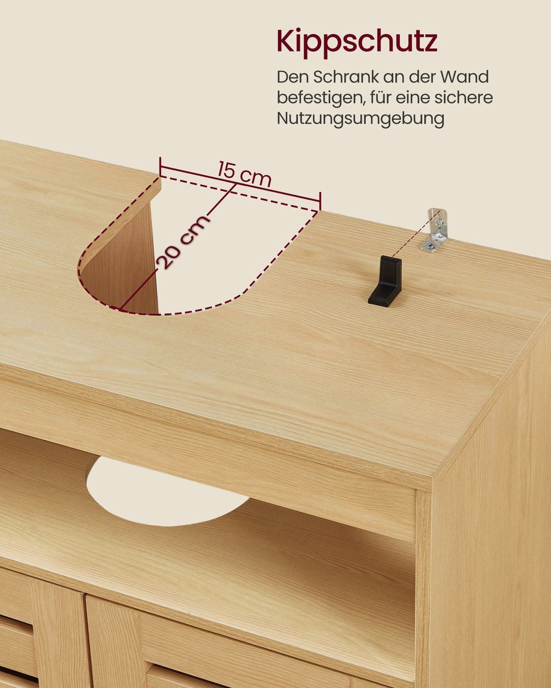Waschbeckenunterschrank 2 Türen 30 × 60 × 63 cm für Waschbecken ohne Säule  mandelgelb