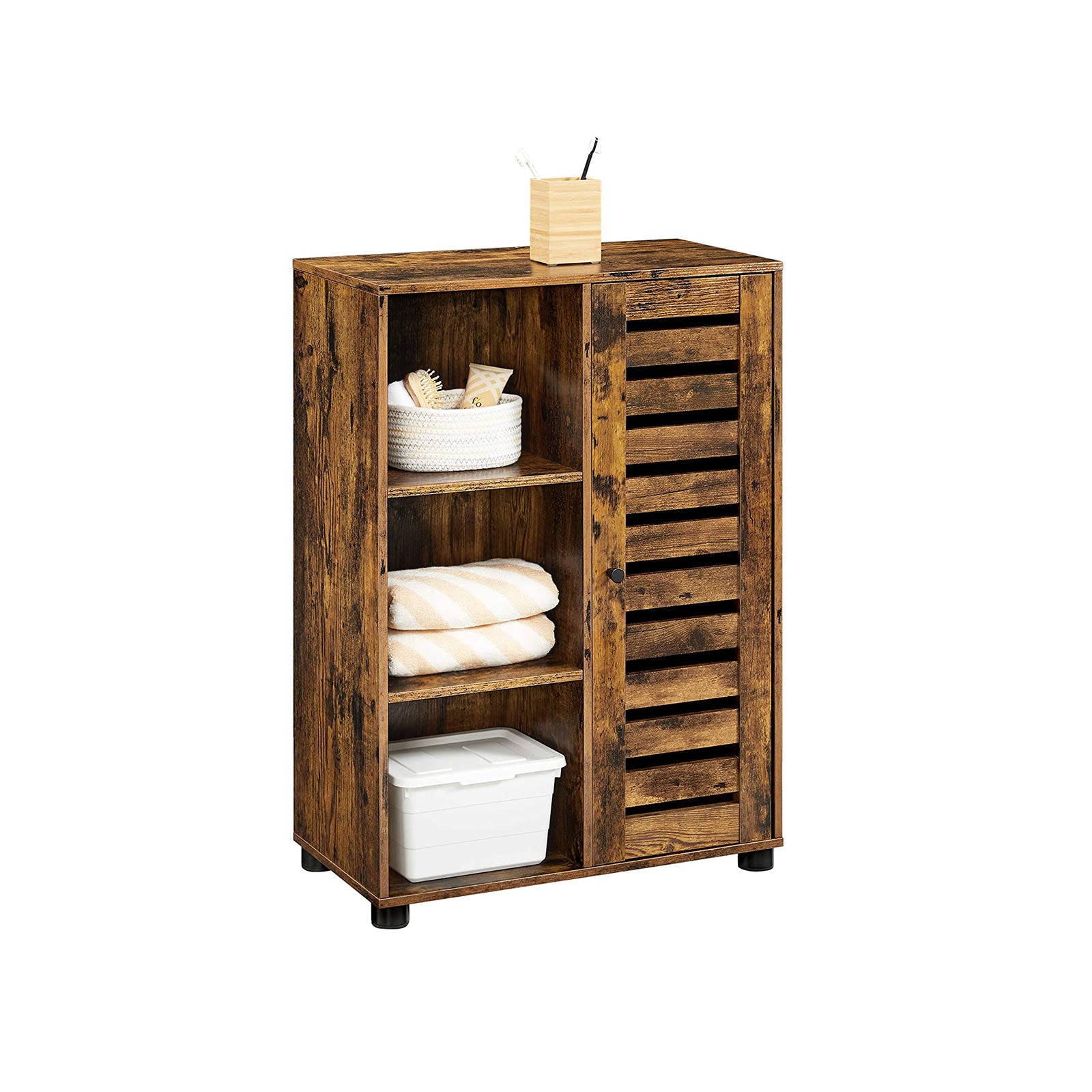 Sideboard mit Glasplatte und Schiebetür