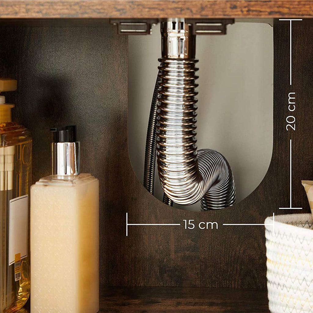 Waschbeckenunterschrank mit verstellbarer Einlegeboden Vintagebraun