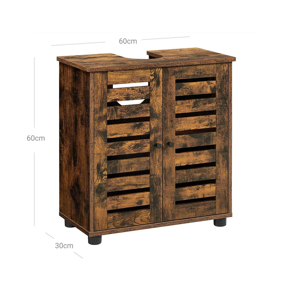 Waschbeckenunterschrank mit verstellbarer Einlegeboden Vintagebraun