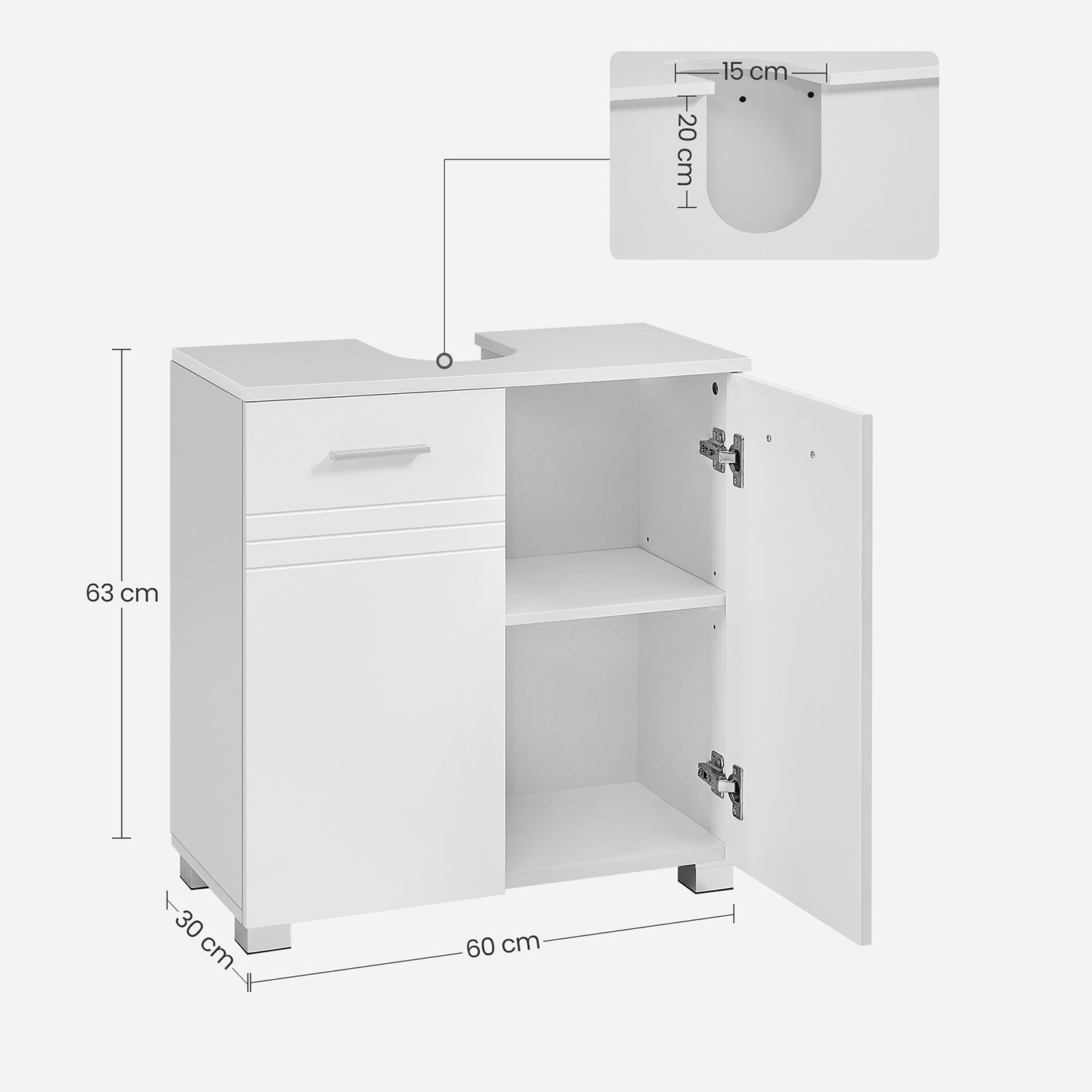 Waschbeckenunterschrank mit Füßen