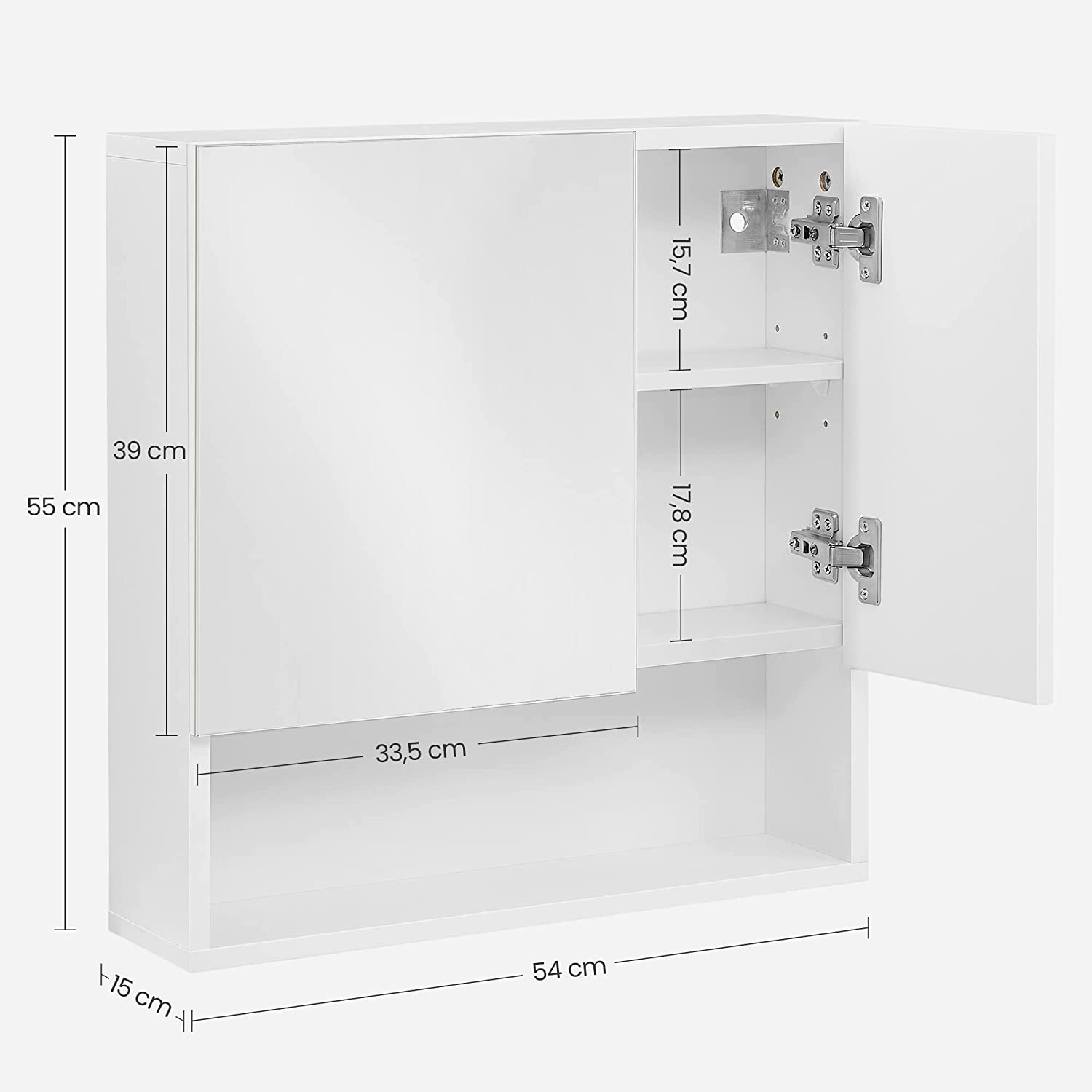 Spiegelschrank 54 x 15 x 55 cm weiß
