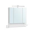 Badschrank mit Steckdosen und 3 Türen wolkenweiß