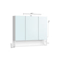Badezimmerschrank mit 3 Türen 16,5 x 90 x 75 cm wolkenweiß