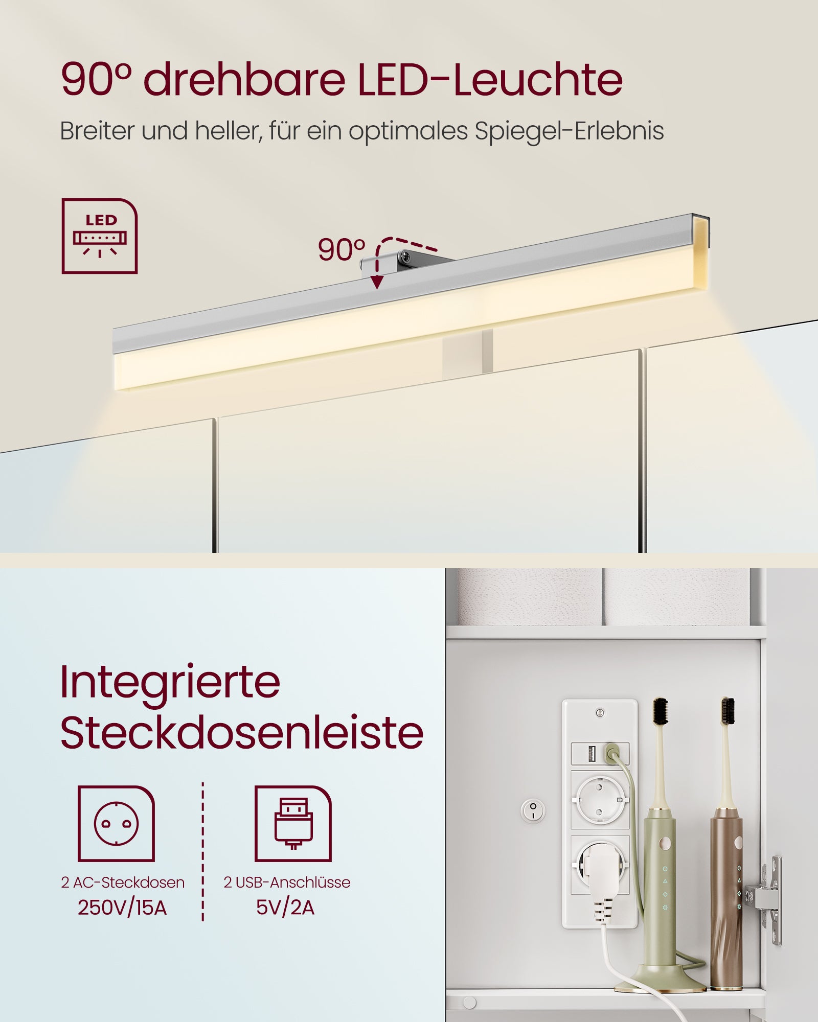 Badezimmerschrank mit 3 Türen 16,5 x 90 x 75 cm wolkenweiß