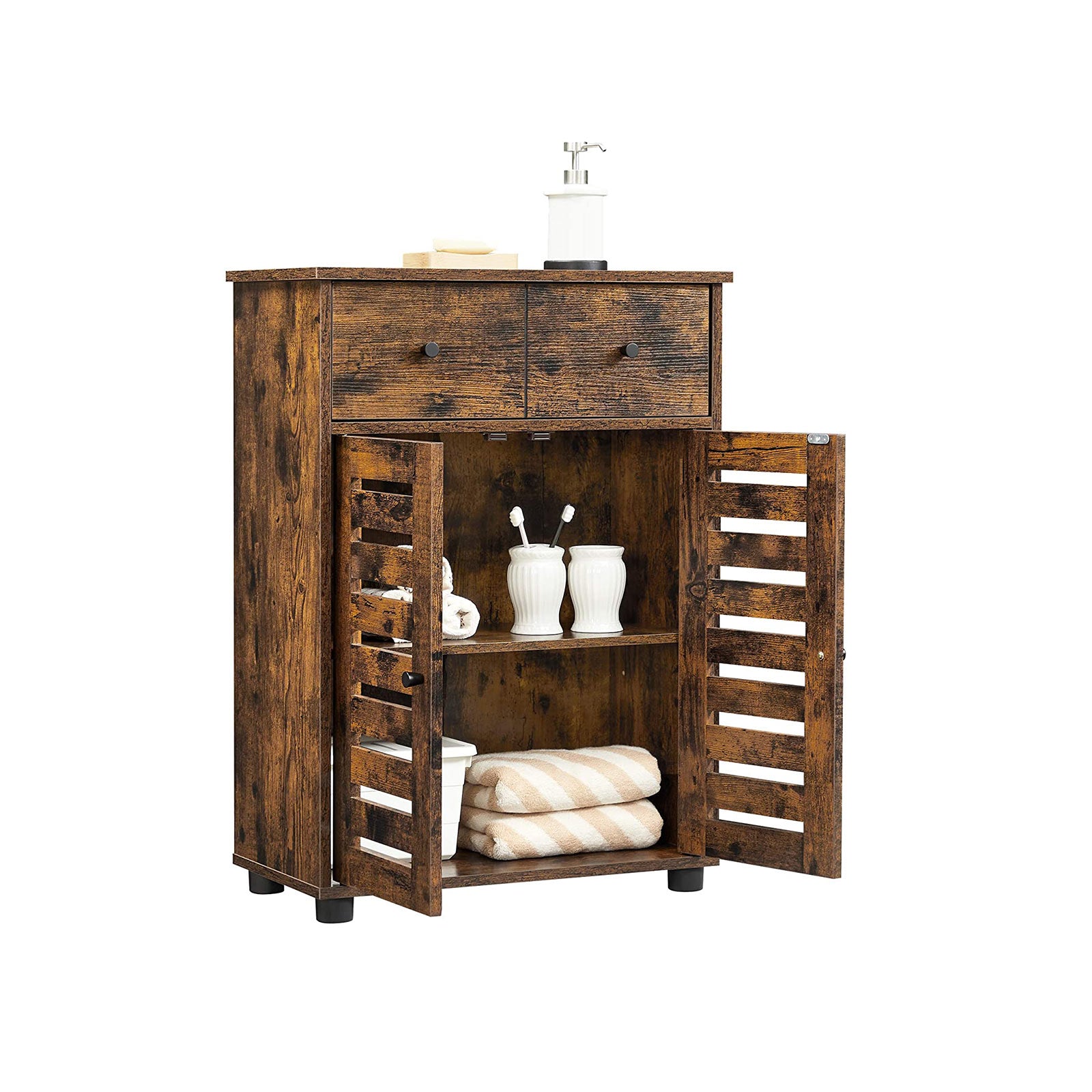 Badezimmerschrank mit Schublade Vintagebraun