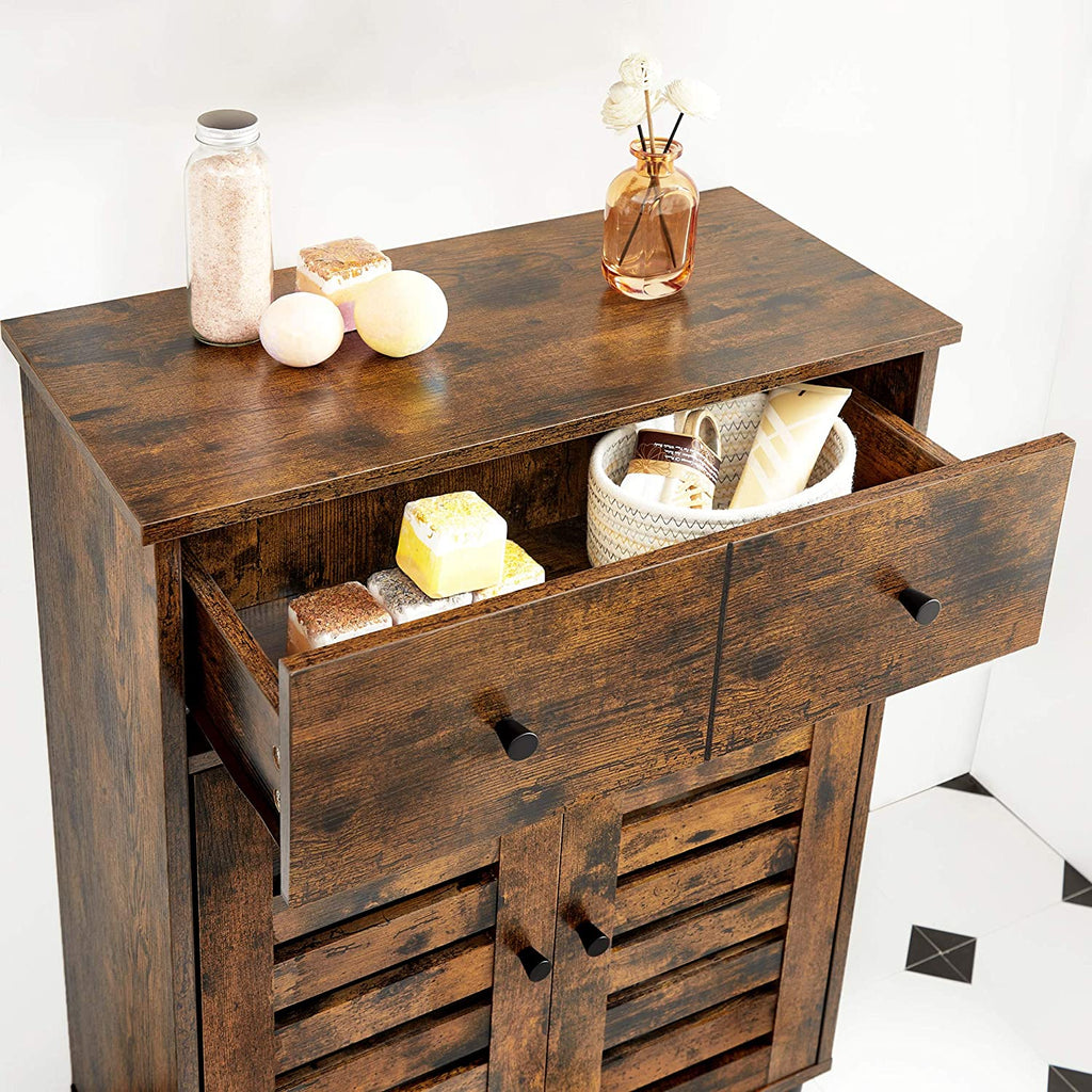 Badezimmerschrank mit Schublade Vintagebraun