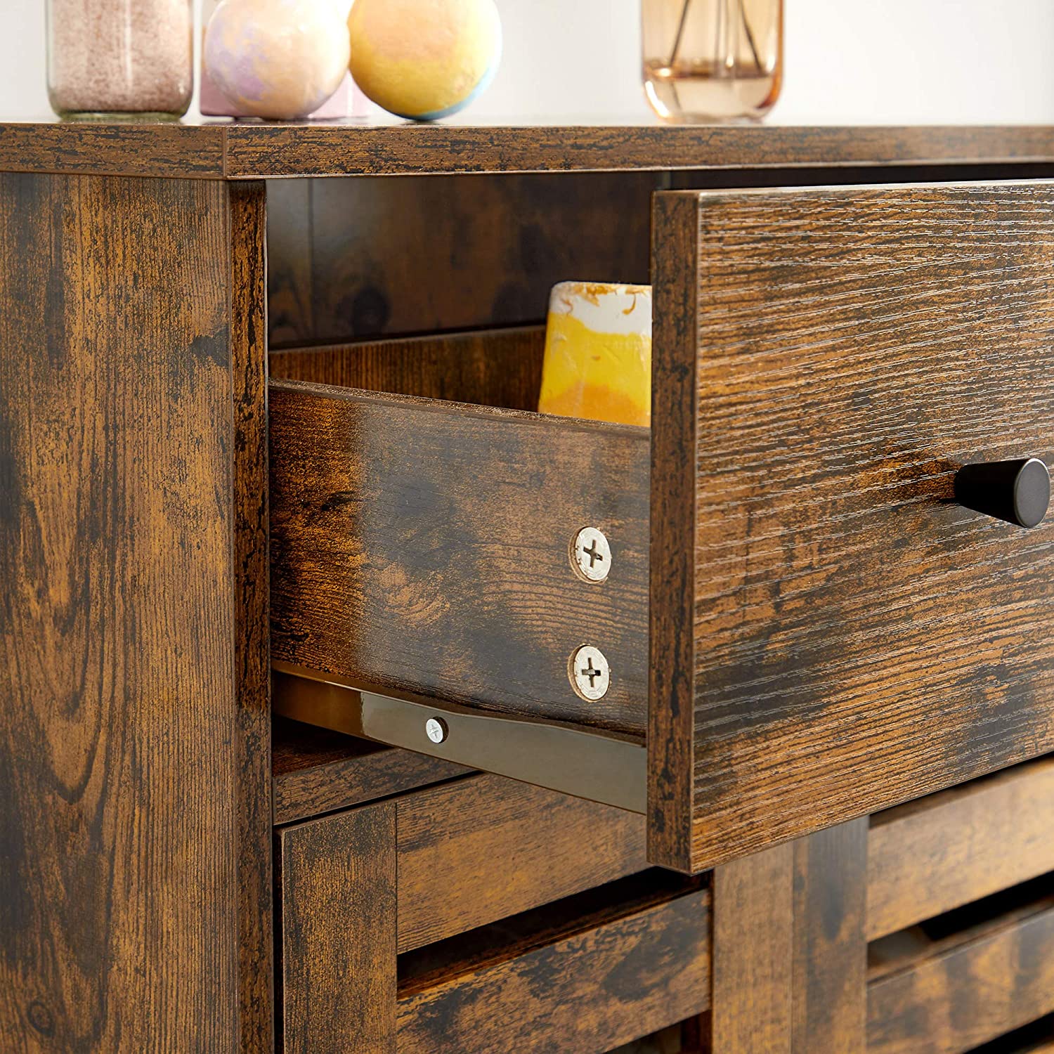 Badezimmerschrank mit Schublade Vintagebraun
