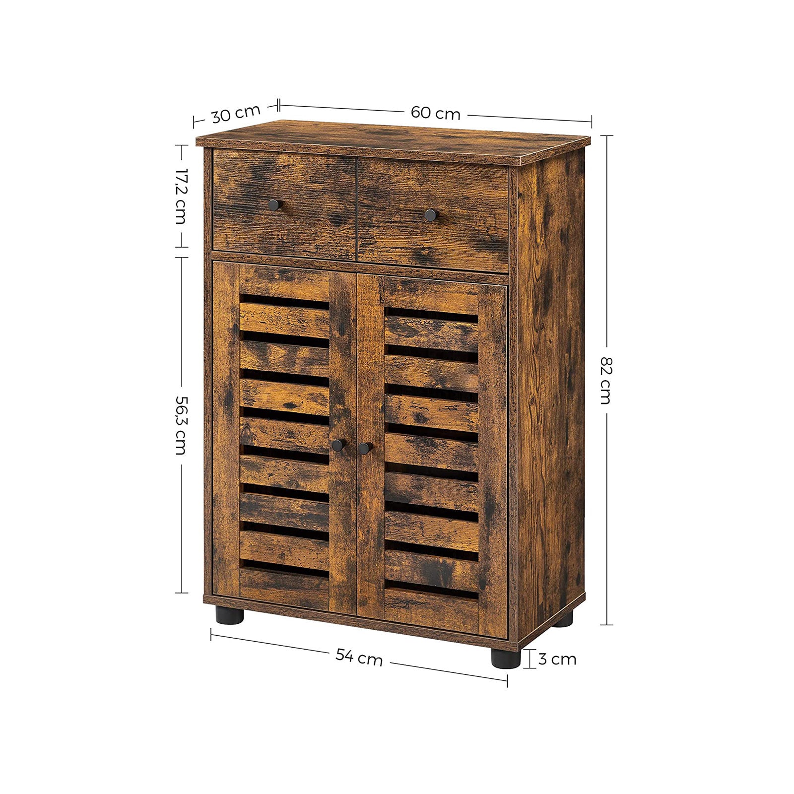 Badezimmerschrank mit Schublade Vintagebraun