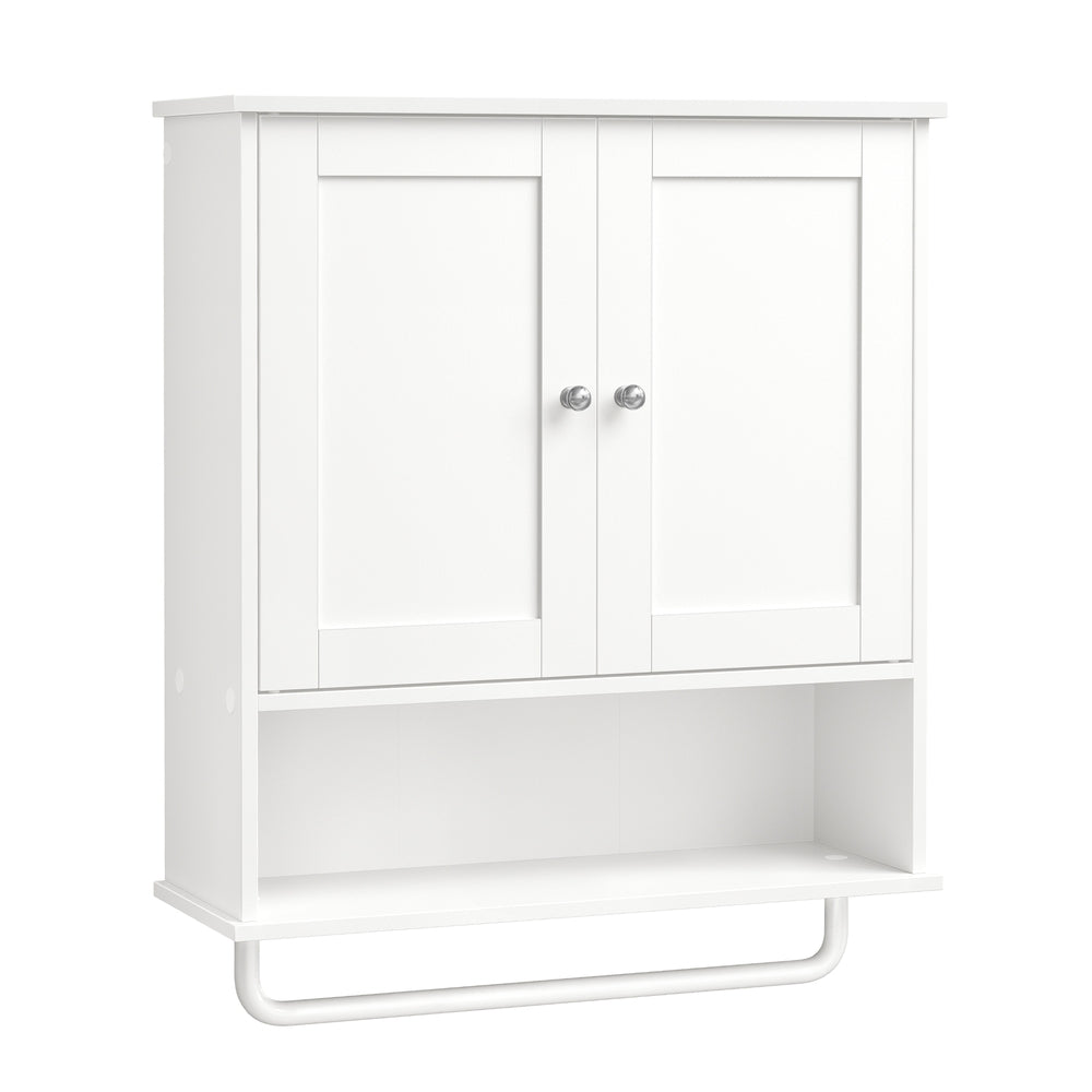 SIREN Kollektion - Hängeschrank, Badezimmerschrank mit Handtuchhalter，Wandschrank, offenes Fach, verstellbare Ablage