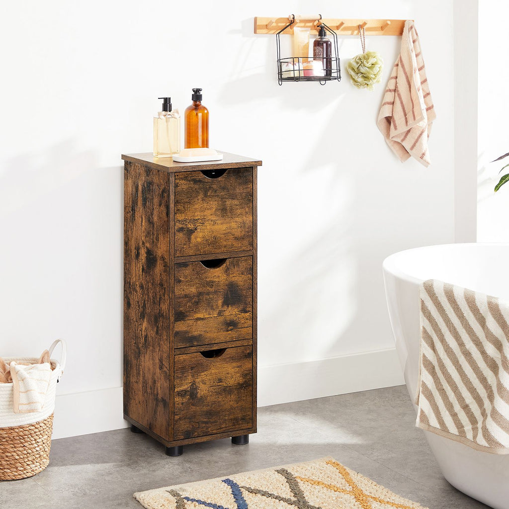 Badschrank mit Schubladen Vintagebraun