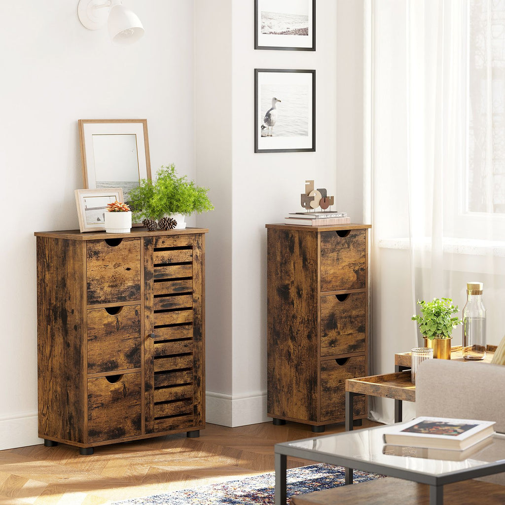 Badschrank mit Schubladen Vintagebraun