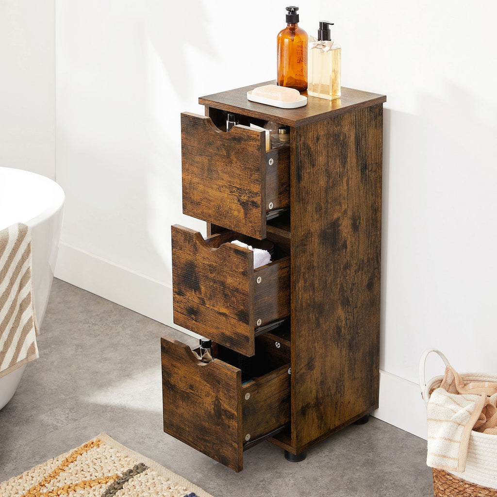 Badschrank mit Schubladen Vintagebraun