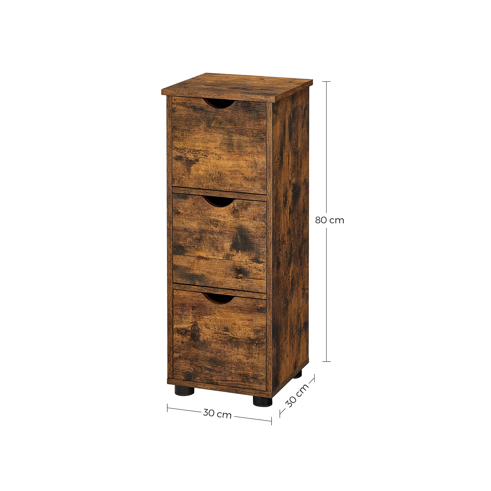 Badschrank mit Schubladen Vintagebraun