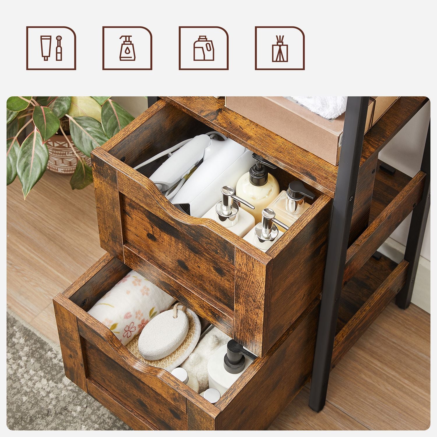 Badschrank mit 2 Schubladen