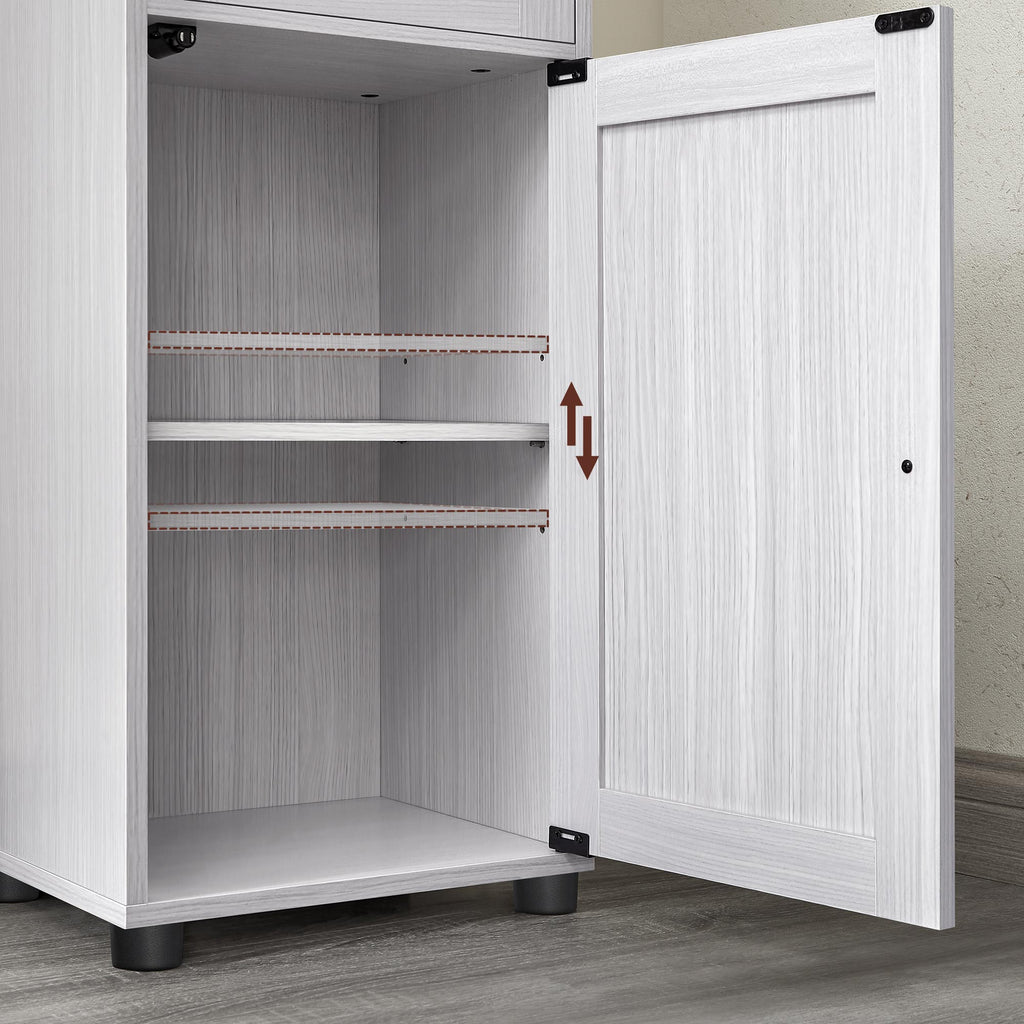 Badschrank mit höhenverstellbaren Ablagen Weiß