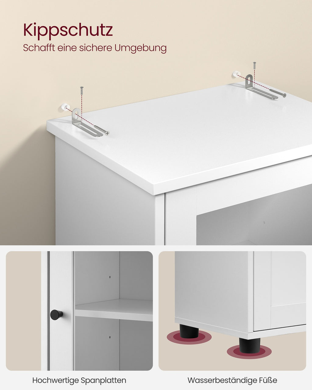 Badezimmerschrank mit offnem Fach platzsparend