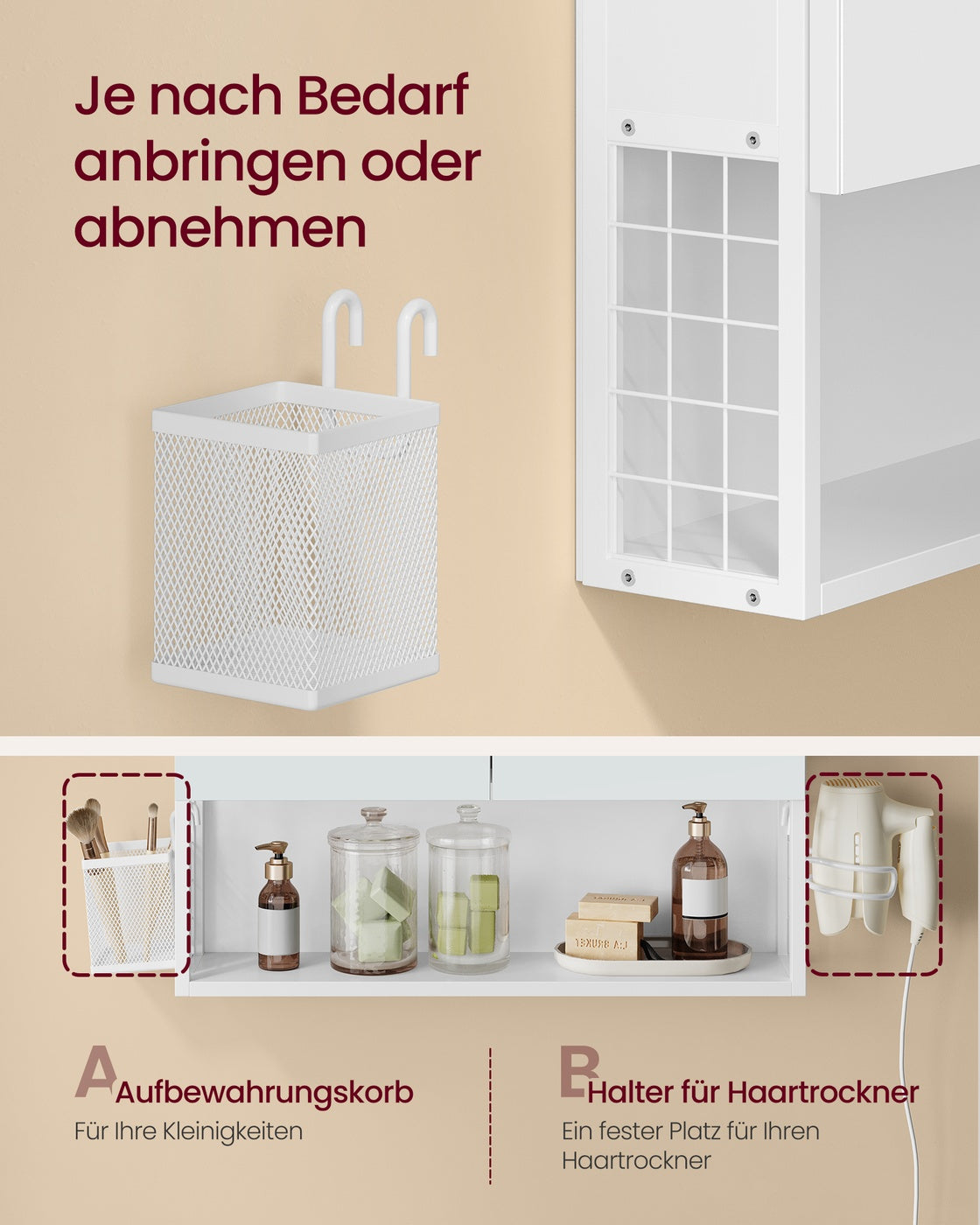 Spiegelschrank wolkenweiß 13x56x58 cm 2 Spiegeltüren Beleuchtung